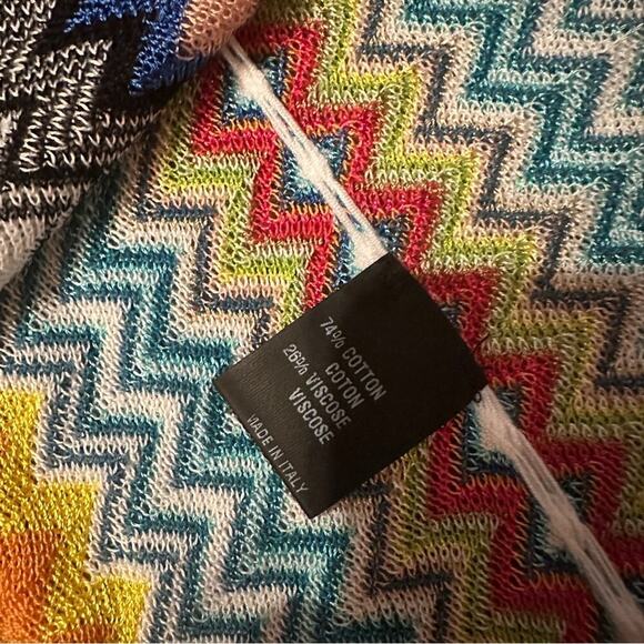 Missoni Multicolor Rainbow Chevron Fringe Pullover Poncho One Size NEW - Picture 8 of 10